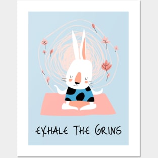 Exhale the Grins Face Yoga Posters and Art